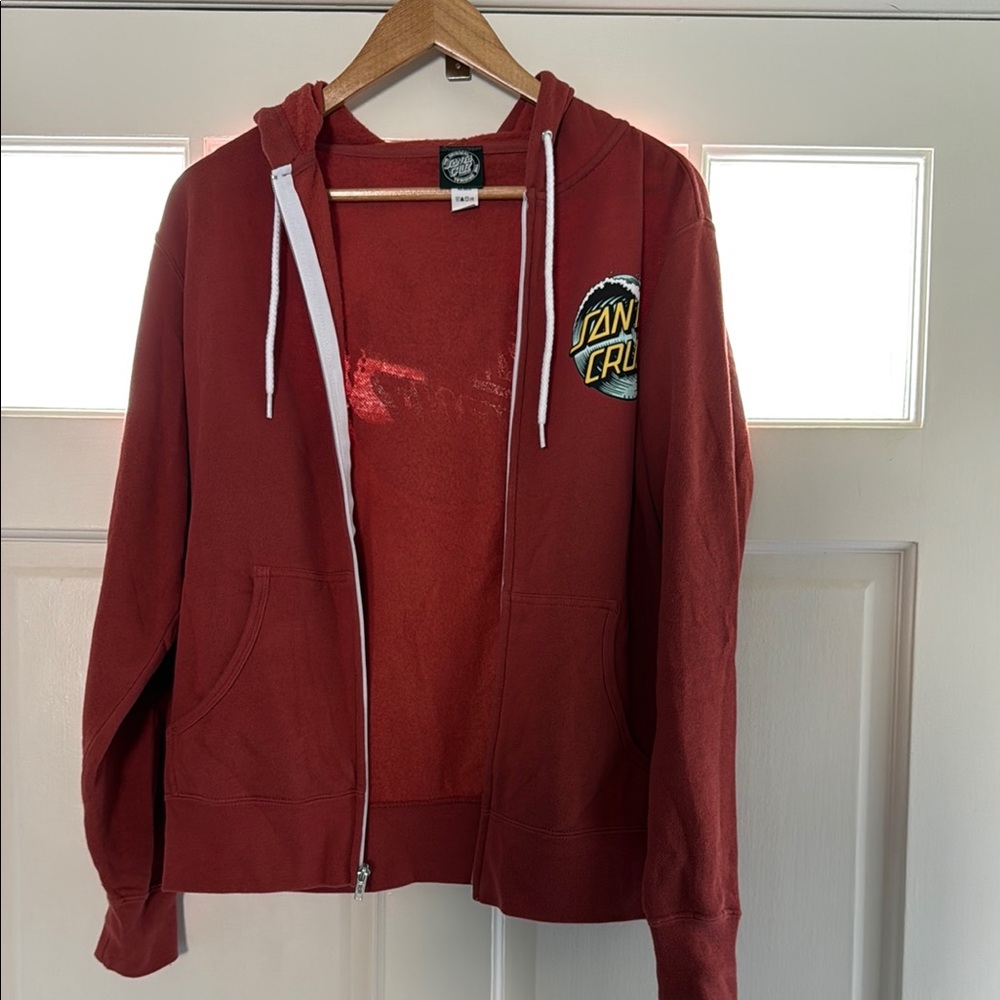 Santa Cruz Red Zip-Up Hoodie